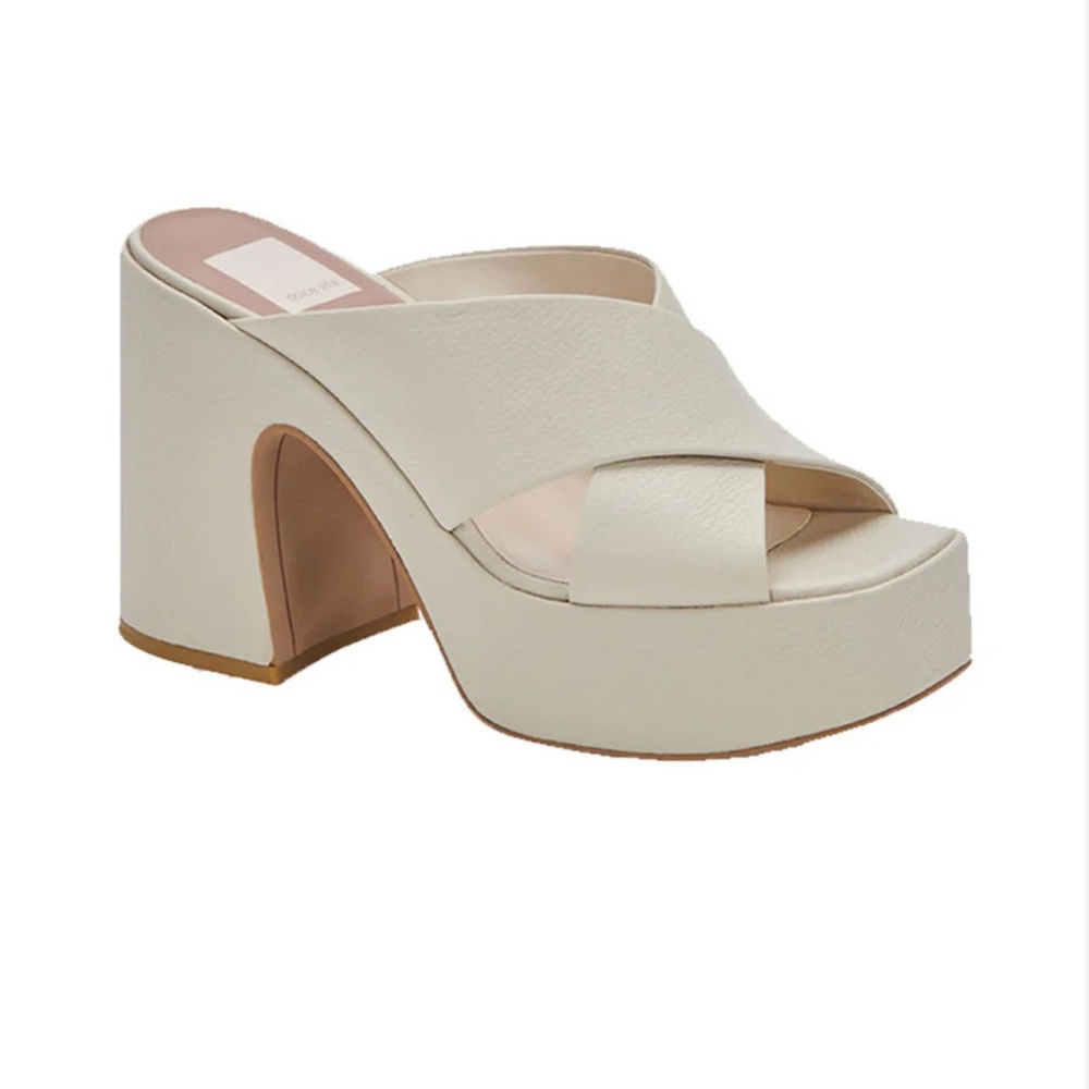 Dolce Vita Wonder Heels In Ivory Leather